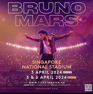 BRUNO MARS standing pen 3rd April