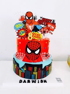 Two Tiers Avengers Spiderman cake