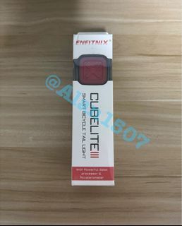 EnfitNix Cubelite III II- Brake Sensing Smart Bicycle Tail Light - comes with saddle, seatpost Mount and can clip on saddle bag 