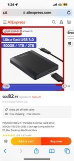 PASKOO HDD 2.5”’ Portable External Hard Drive 2TB USB3.0 Storage Compatible for PC, Mac,Desktop, MacBook,Xbox
