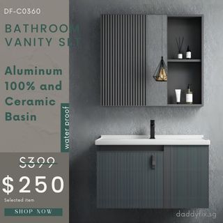 SG /Stocks 60cm Aluminium Waterproof Basin Vanity Set/bathroom cabinet/toilet wash basin