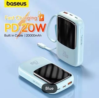 Baseus Power Bank 20000mAh/10000mAh PD Fast Charging Powerbank Built in Cables Portable Charger