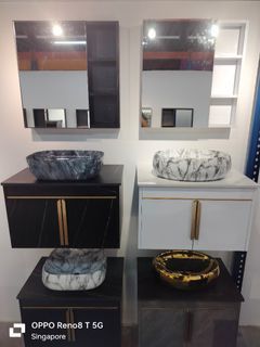 Stainless steel toilet wash basin cabinet mirror cabinet designer basin tap renovation contractor price wholesale bto condo