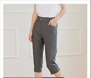 Eyouth 10128 Women slim fit ladies casual elastic waist 3/4 pants leggings AG1278