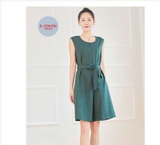 Eyouth 1748 Women Sleeveless jumpsuits romper suspenders loose fit Pockets belted cotton linen Jumpsuit AG1277