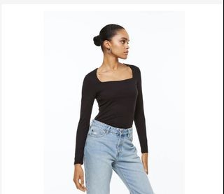 H&M - Long-sleeved jersey top - Black Dark AG1268