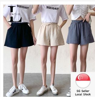 Plain Casual Shorts with Tie and Pocket For Women Workout Gym Fitness Running Jogging AG1267