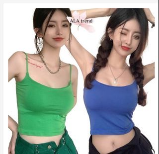U Neck Padded Camisole/Wireless Bra Top/Slim Straps/Crop Top/Singlet B36 / ALA TREND AG1275