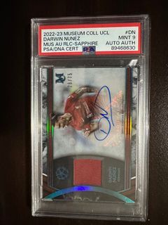 PSA certified 9 Liverpool Darwin Nunez signed autograph card with player worn patch memorabilia card