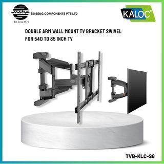 Kaloc S8 Double Arm Full motion Wall Mount Monitor | TV Brackets Swivel for 50 inch to 85 inch TV [MODEL:TVB-KLC-S8]