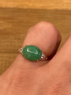 Type A Apple Green jadeite ring