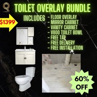 🔥HOT BUNDLE🔥 TOILET Floor Overlay / Basin Cabinet / Toilet Bowl
