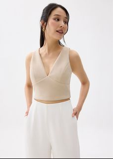 Love Bonito Wen Padded V-neck Crop Top