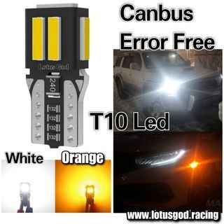 🤩 ! T10 Seoul Canbus Error Free White | Orange LED Bulb DRL Pole Reverse Parking Reading Licence Plate Light Interior Reading Lamp Headlight 12V  #Lotusgod Lotus God 🌟 Black Box 165 🌟 PRICE FOR 1 BULB 💡
