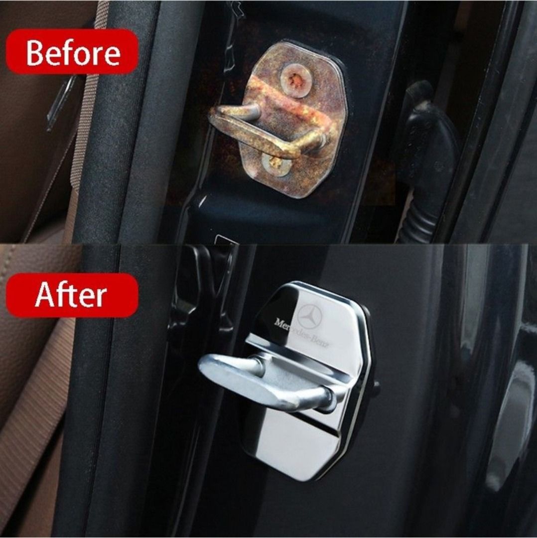 Mercedes Benz AMG Door Lock Cover (Category: Bodykits & Styling) located in Singapore. Submitted by Singaporesuperman (Listing ID 1325861909, Image 2). Description: Mercedes Benz AMG Door Lock Cover - Brand New 4 pcs Chrome Silver color .