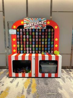 Carnival game booth rental rent children kids play balloon dart large bottle ring toss 
