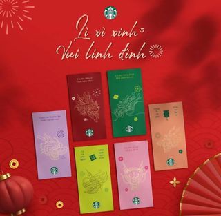 Starbucks Vietnam Year of Dragon Red Packet - very Limited and unique with vietnamese