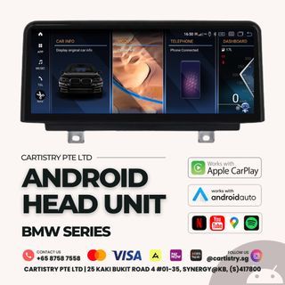 BMW 1 2 3 4 5 6 X1 X3 X4 X5 SERIES F06 F10 F15 F20 F25 F30 F45 F46 F48 E70 G01 G30 CCC CIC NBT EVO ANDROID PLAYER HEAD UNIT CAR ACCESSORIES INFOTAINMENT SYSTEM SNAPDRAGON 10.25 INCH 12.5 INCH WIRELESS APPLE CARPLAY ANDROID AUTO