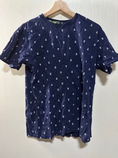 anchor print navy blue tshirt