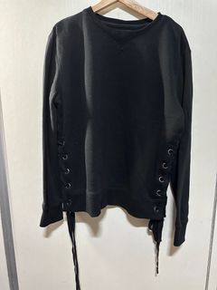 black cotton on lace up sweater