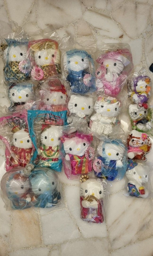Hello Kitty mcdonalds brand new vintage collectible dolls (Category: Vintage Collectibles) located in Singapore. Submitted by myst (Listing ID 1327598606, Image 1). Description: hello kitty plushies $15 each, cheaper with multiple purchase space millennium china king and queen Chinese wedding Malay wedding Korean wedding romantic wedding Japanese wedding kimono hello kitty reversible hello kitty big Mac, mcchicken, dear Daniel mcflurry beach dear