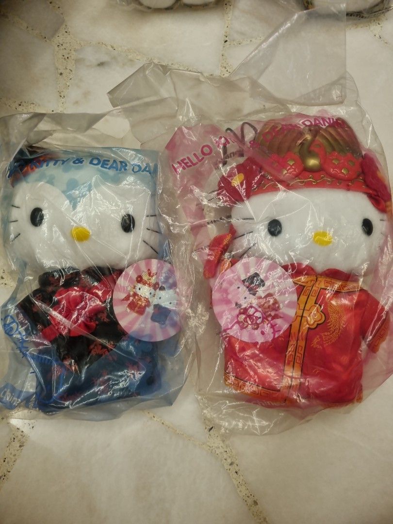 Hello Kitty mcdonalds brand new vintage collectible dolls (Category: Vintage Collectibles) located in Singapore. Submitted by myst (Listing ID 1327598606, Image 4). Description: hello kitty plushies $15 each, cheaper with multiple purchase space millennium china king and queen Chinese wedding Malay wedding Korean wedding romantic wedding Japanese wedding kimono hello kitty reversible hello kitty big Mac, mcchicken, dear Daniel mcflurry beach dear