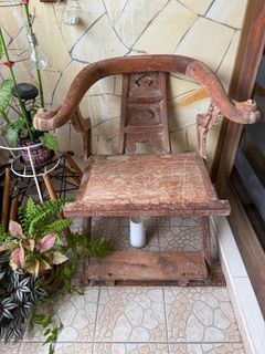 2 x Thick wood antique chair from Chiangmai