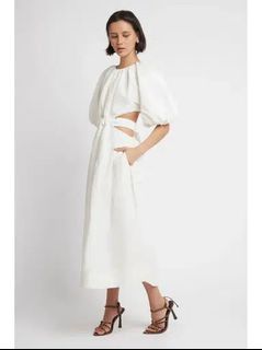 NEW $700 AJE Mimosa dress midi white beach size 8