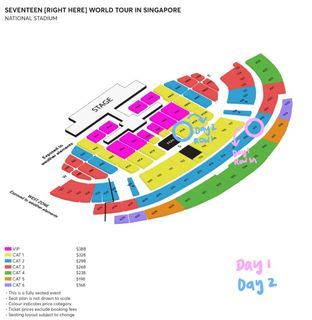 WTS Seventeen Cat 1 & 2 Physical Tickets Day 1  Day 2 SVT Right Here