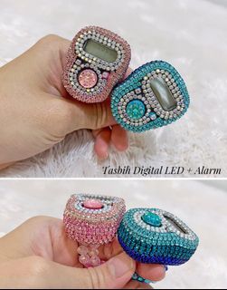 Tasbih Digital LED + Alarm (Gradient Pink/Blue)