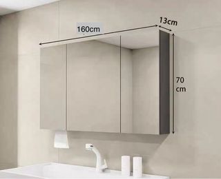 Mirror cabinet with storage / bathroom / toilet / sink/ basin/ cabinet / storage / mirror / vanity / glass