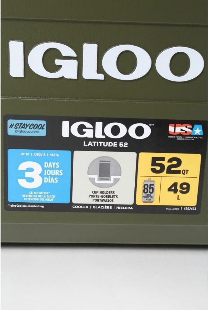 Made in USA igloo SPORTSMAN LATITUDE 52QT Cooler Box with Handle , Sportsman Latitude, Outdoor, Leisure, Camping, Fishing, Green - coleman (Category: Hiking & Camping) located in Singapore. Submitted by sg.lobangking (Listing ID 1397469803, Image 4). Description: Made in USA igloo SPORTSMAN LATITUDE 52QT Cooler Box with Handle , Sportsman Latitude, Outdoor, Leisure, Camping, Fishing, Green - coleman.