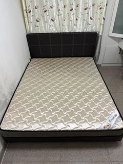 Queen Size Bed Frame with Mattress
