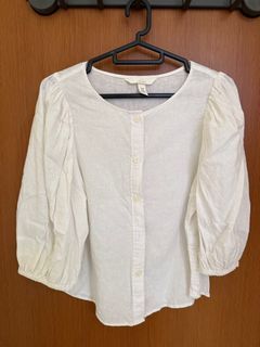 H&M White Puff Sleeve Blouse