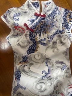 Dragon Print Cheongsam Dress