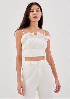 lovebonito Love bonito LB Kalea Pleated Frill Hem Top