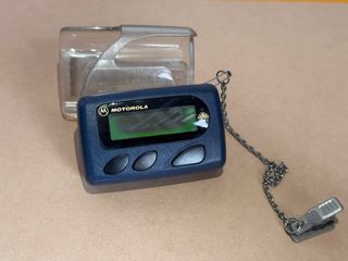 Motorola Pager with Case and Chain
