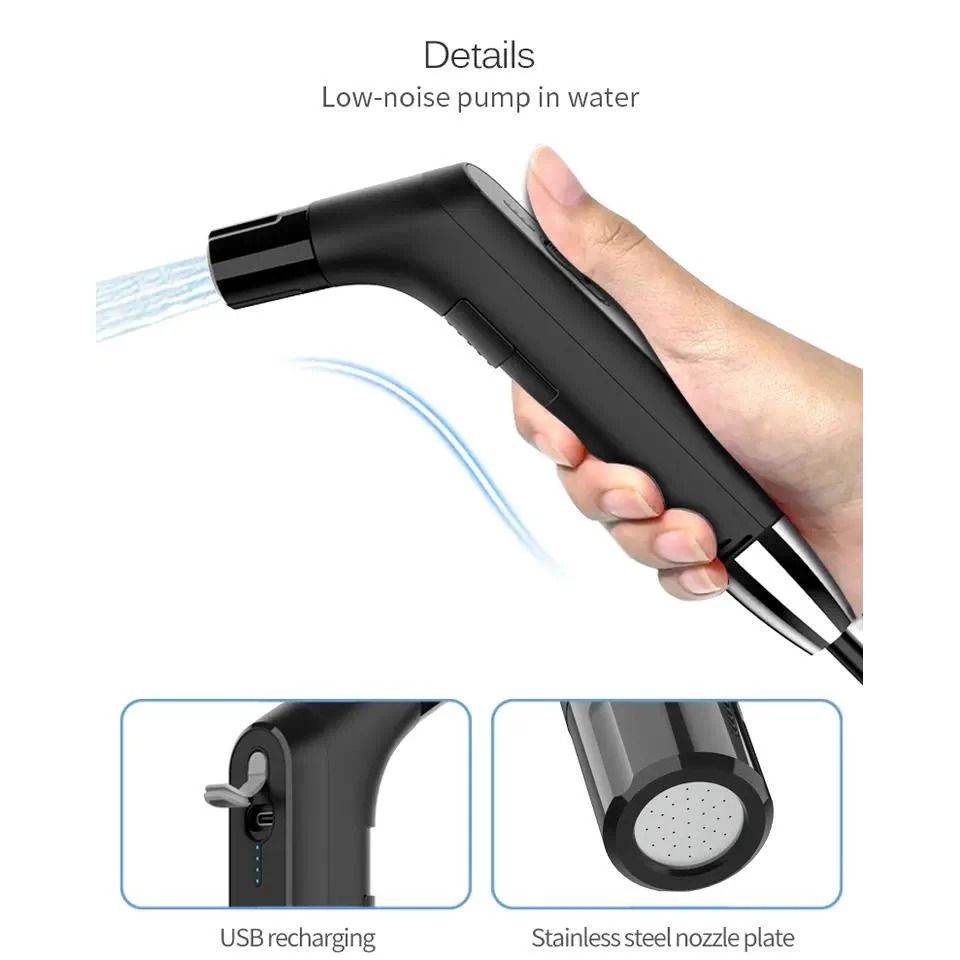 [Same Day Delivery] 2.3L Portable Electric Bidet | Rechargeable Travel Compact Design | Personal Hygiene Cleaning Device for Men & Women | TechHorizon (Category: Cleaning Tools & Supplies) located in Singapore. Submitted by techhorizon (Listing ID 1401065748, Image 6). Description: ⚙️ Specifications Water Container Capacity: 2.3L Material: ABS Plastic Working Time: Up to 30 Minutes per Charge Tap Hole: 6-Hole Water Spout Water Flow Rate: • Gentle