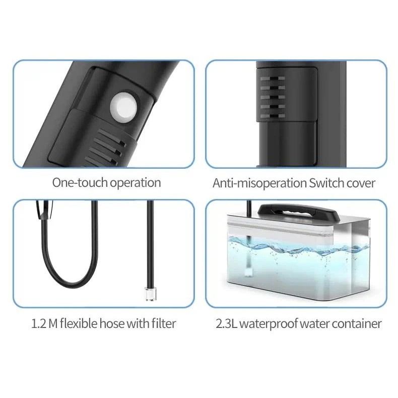 [Same Day Delivery] 2.3L Portable Electric Bidet | Rechargeable Travel Compact Design | Personal Hygiene Cleaning Device for Men & Women | TechHorizon (Category: Cleaning Tools & Supplies) located in Singapore. Submitted by techhorizon (Listing ID 1401065748, Image 7). Description: ⚙️ Specifications Water Container Capacity: 2.3L Material: ABS Plastic Working Time: Up to 30 Minutes per Charge Tap Hole: 6-Hole Water Spout Water Flow Rate: • Gentle