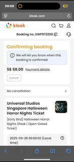 Universal Studios Singapore Halloween Horror Nights Ticket