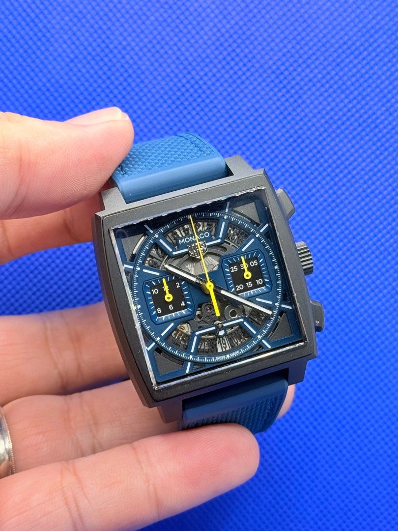 [NOS] Brand New 06/2024 Tag Heuer Monaco Chronograph DLC Titanium Skeleton Dial Rubber Strap CBL2188.FT6261 (Category: Watches) located in Singapore. Submitted by worthytime (Listing ID 1403596550, Image 2). Description: 🫵Join my Tele-gram channel for latest updates: https://bit.ly/telecwxwatches ➡️Tag Heuer Monaco Chronograph DLC Titanium Skeleton Dial Rubber Strap CBL2188.FT6261 ➡️June 2024 (5 Years Tag Heuer International Warranty Till 06/202