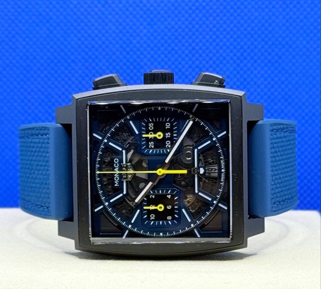 [NOS] Brand New 06/2024 Tag Heuer Monaco Chronograph DLC Titanium Skeleton Dial Rubber Strap CBL2188.FT6261 (Category: Watches) located in Singapore. Submitted by worthytime (Listing ID 1403596550, Image 1). Description: 🫵Join my Tele-gram channel for latest updates: https://bit.ly/telecwxwatches ➡️Tag Heuer Monaco Chronograph DLC Titanium Skeleton Dial Rubber Strap CBL2188.FT6261 ➡️June 2024 (5 Years Tag Heuer International Warranty Till 06/202