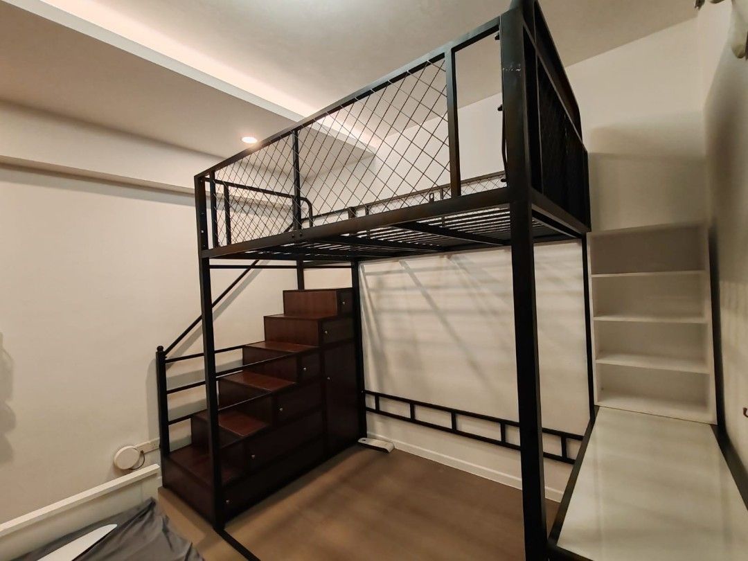 LOFT FRAME / BUNK BED / DOUBLE DECKER / CABIN BED / LOFT BED / PLATFORM BED / MEZZANINE BED (Category: Bed Frames & Mattresses) located in Singapore. Submitted by castorea.sg (Listing ID 1403767488, Image 2). Description: LOFT FRAME / BUNK BED / DOUBLE DECKER / CABIN BED / LOFT BED / PLATFORM BED / MEZZANINE BED Details: ❗️Fully Customizable ❗️Available in Both Steel Frame & Solid Wood ❗️On-site Consultation ❗️On-site Measurement ($50, Waived upo