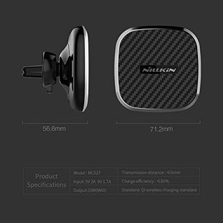 Nillkin 10W Fast Wireless Car Charger,[Rotatable] Wireless Charging Pad & Stronger Magnetic Car Mount Holder for iPhone 11/11 Pro/11 Pro Max/Xs/Xs Max/XR/X/8 Plus,Galaxy S10/Note 10/S9 Plus (Model b)