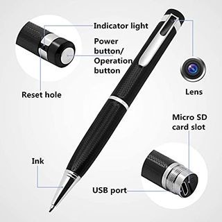 Anviker Camera Pen, Spy Pen Camera 1080P Hidden Camera, Spy Cam with Picture Taking and Audio recording, Mini Surveillance Camera for Business Conference and Classroom Learning