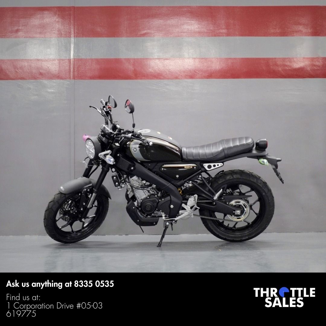 YAMAHA XSR 155 ABS 🔥 (MTM155 | CAFE RACER) (Category: Class 2B) located in Singapore. Submitted by throttlesalessg (Listing ID 1329863365, Image 2). Description: Brand New Yamaha XSR 155 The XSR 155 — where vintage looks meet modern muscle. Gold inverted forks, Deltabox frame, and VVA power packed in one sleek ride. Experience the perfect blend of retro style and modern performance. Loans available | Trade-ins welcome 🔥 Flexible Downpayment Opt