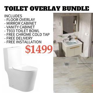 🔥HOT BUNDLE🔥 TOILET Floor Overlay / Basin Cabinet / Toilet Bowl