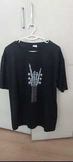 Black Guitar Hand Graphic T-Shirt