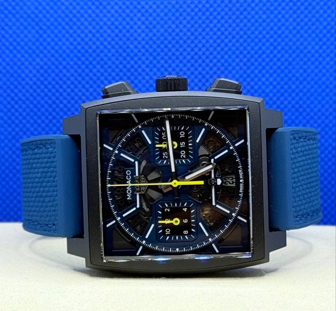 Brand New 09/2025 Tag Heuer Monaco Chronograph DLC Titanium Skeleton Dial Rubber Strap CBL2188.FT6261 (Category: Watches) located in Singapore. Submitted by worthytime (Listing ID 1406447585, Image 1). Description: 🫵Join my Tele-gram channel for latest updates: https://bit.ly/telecwxwatches ➡️Tag Heuer Monaco Chronograph DLC Titanium Skeleton Dial Rubber Strap CBL2188.FT6261 ➡️September 2025 (5 Years Tag Heuer International Warranty Till 09/2030
