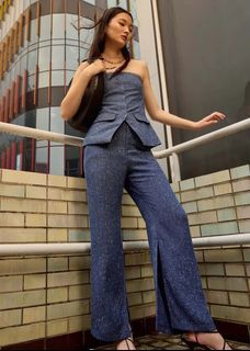 Love Bonito Leggy™ Elastic Tweed High Waist Kick Flare Pants